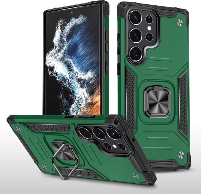 GREEN ON Grip Armor Ring Anti Shock Case For IPhone 11 Pro Max - Groen