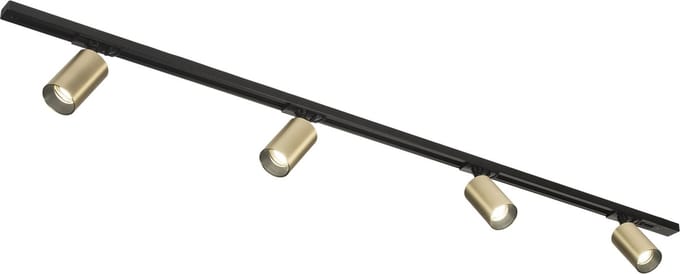 Lumidora Railspot 74946 - AREZZA - 4 Lichts - GU10 - Zwart - Goud - Messing (kleur) - Metaal