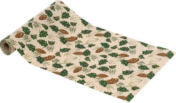 Feestelijke tafelloper, dennenappels, 28 x 300 cm