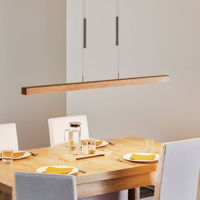 HerzBlut Leonora hanglamp Down 121cm eiken natuur