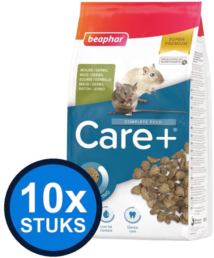 10x Beaphar - Care+ gerbil/muis 500gr - Knaagdierenvoer - 500 g