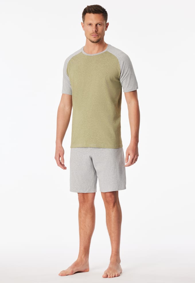 Korte pyjama met streepjes, grasgroen - 95/5 50