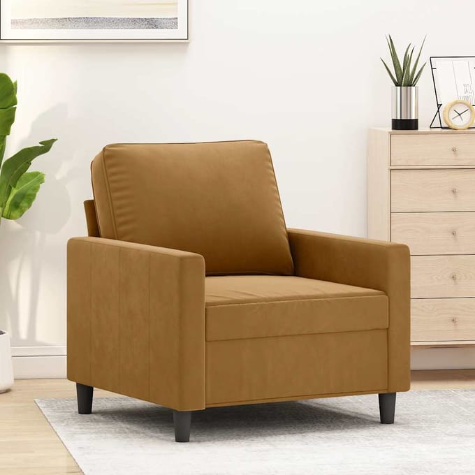 vidaXL Fauteuil 60 cm fluweel bruin