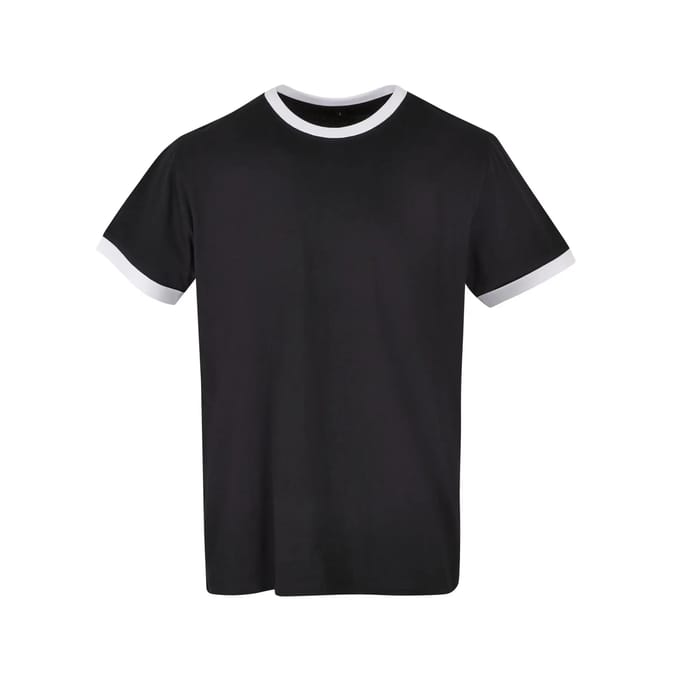 Build your Brand Men´s Ringer Tee BYBB022 - Black/White - M
