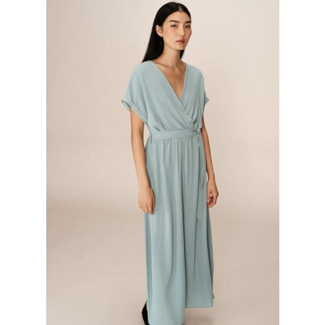 Grace & Mila Papillon maxi-jurk met strikceintuur Blauw