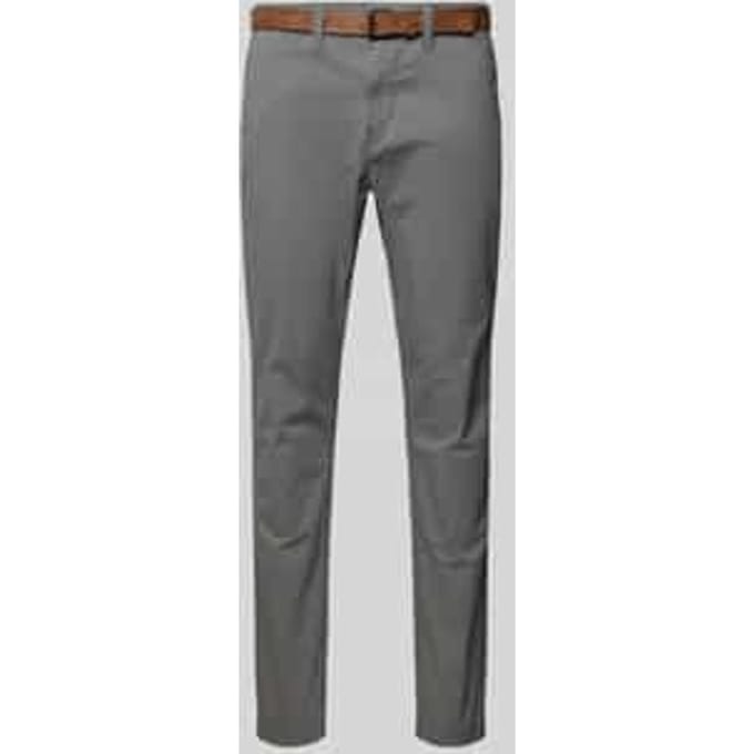 Tom Tailor Denim - Slim-fit chino met riem - Maat 36/32 - Castlerock Grey