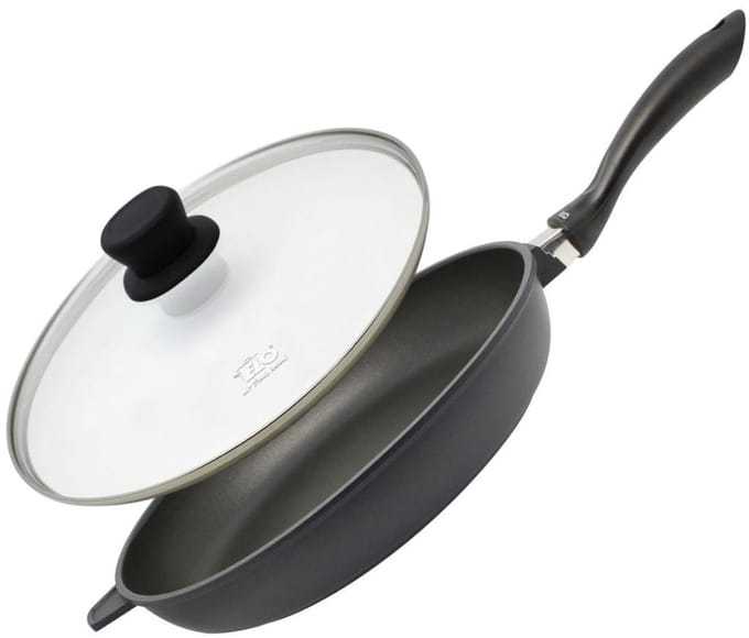 Koekenpan 32 cm met glazen deksel zonder PFAS Elo Alucast