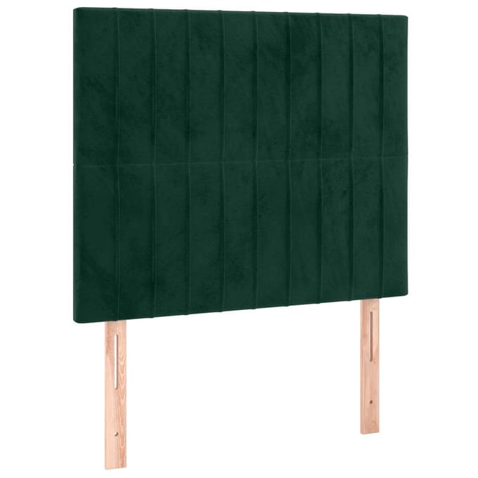 vidaXL - Hoofdbord - LED - 90x5x118/128 - cm - fluweel - donkergroen