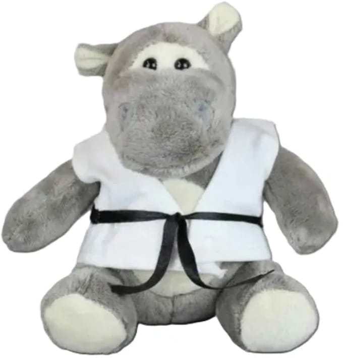 Knuffel Nijlpaard in Gi met Zwarte Band