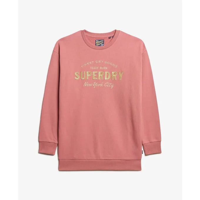 Superdry - Luxe sweatjurk met metallic logo - Dames - Jurken