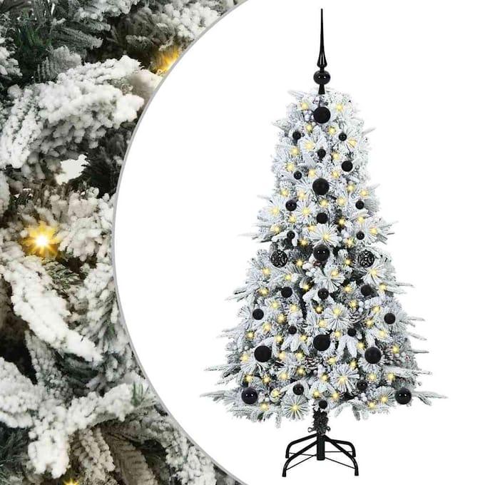 vidaXL - Kunstmatige - Hinged - Kerstboom - Wit - 120 - cm - PE - en - PVC