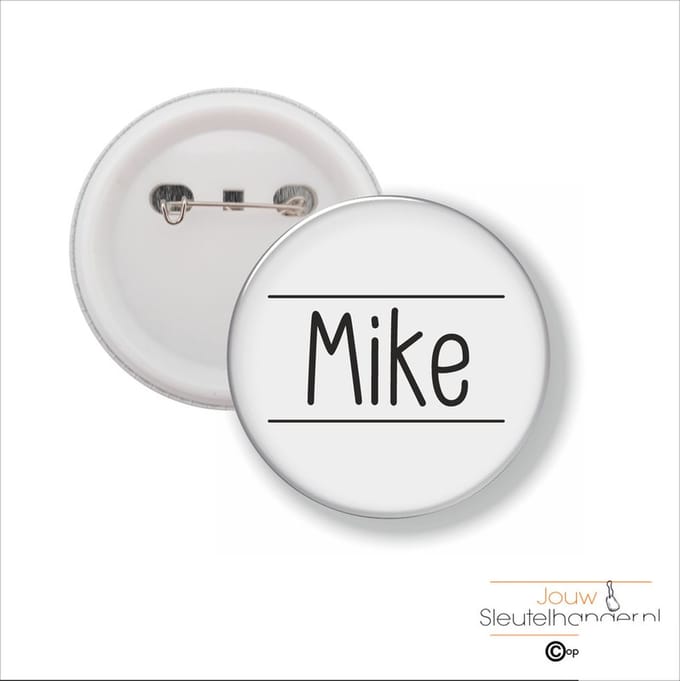 Button Met Speld 58 MM - Mike