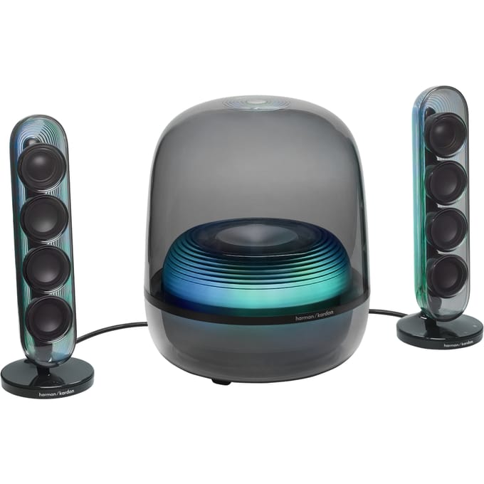 Harman Kardon SoundSticks 5 - 2.1 Design Speaker Set met Subwoofer - Bluetooth Luidsprekersysteem - Transparante Dome - Desktop & Home Audio - Zwart