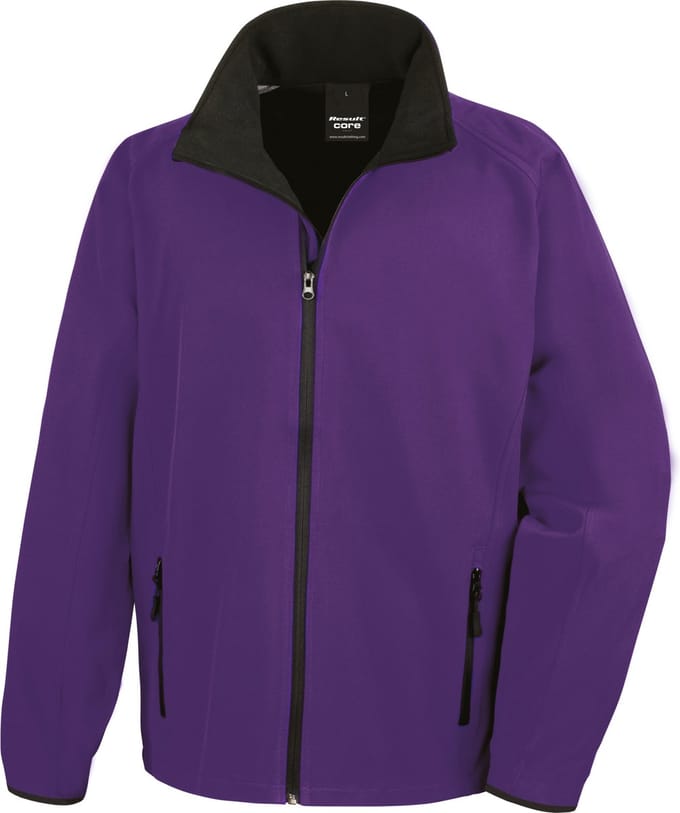 Result Printable Soft Shell Jacket RT231 - Purple/Black - L