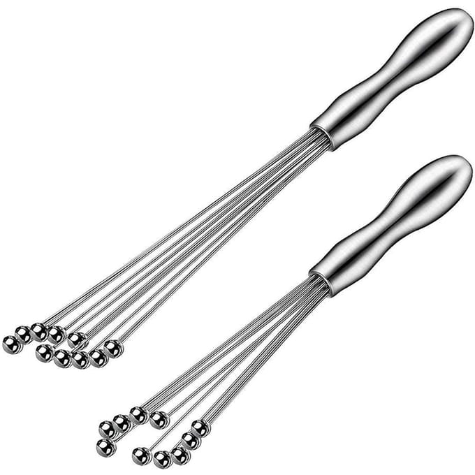 2 Stuks Mini Klopper Mixer Roestvrijstalen Ballen 10 Inch en 12 Inch Klopper Handmatige Klopper Mixer gray