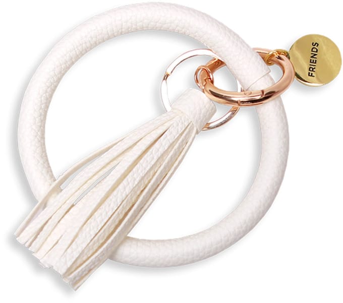 MY FLAME - sleutelhanger - Vegan leer - FRIENDS - Off white