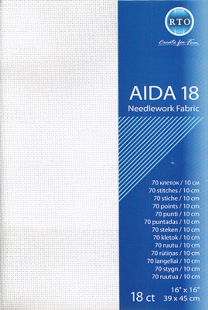 BORDUURSTOF AIDA 18 COUNT - WIT - RTO - PRECUT