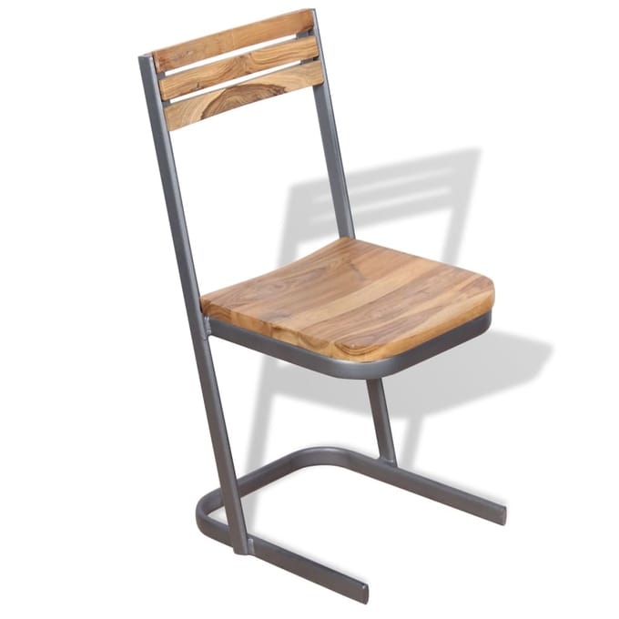 vidaXL - Eetkamerstoelen - 2 - st - massief - teakhout