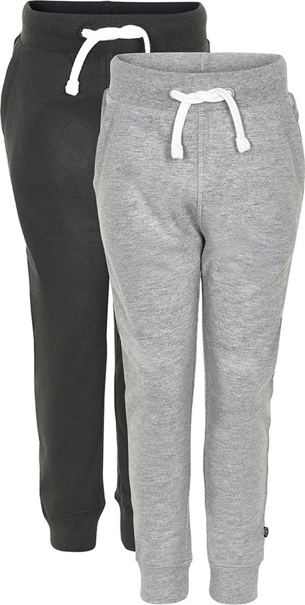 Minymo Joggingbroeken Basic Polykatoen Grijs 2 Stuks Mt 86