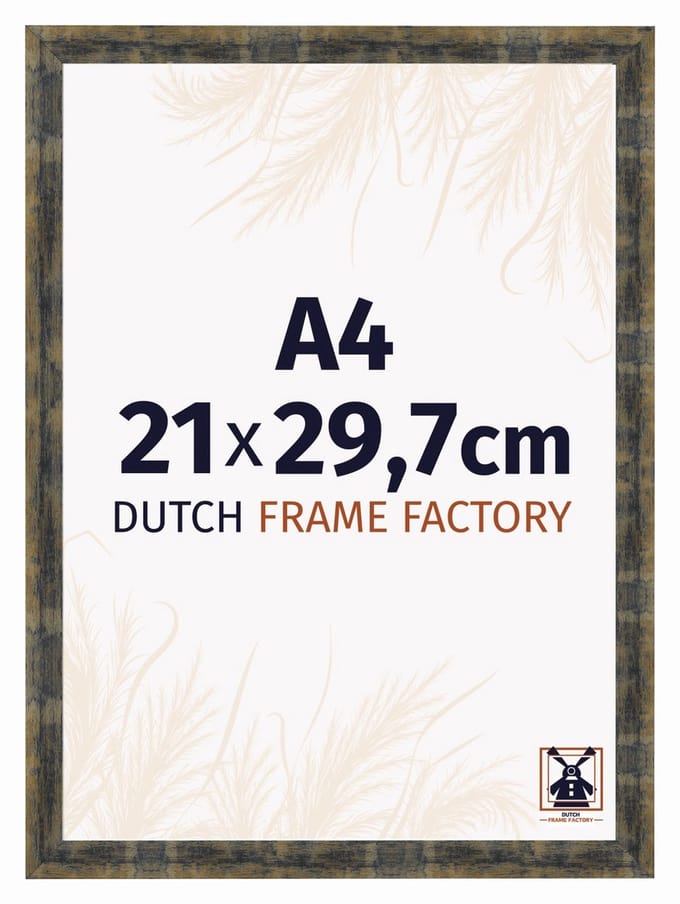 Fotolijst A4 21x29,7 cm - MDF - Blauw Goud Gemeleerd - Praag