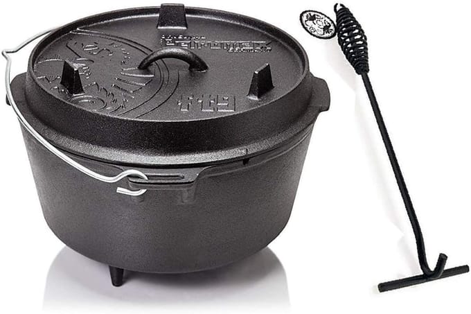 Vuurpan ft9 Dutch Oven met voetjes inclusief deksellifter