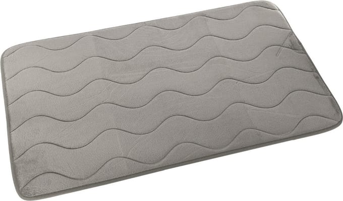 Raved Badkamermat 75 x 45 - Golven - Licht Grijs - Antislip - Uitwasbaar - Waterabsorberend