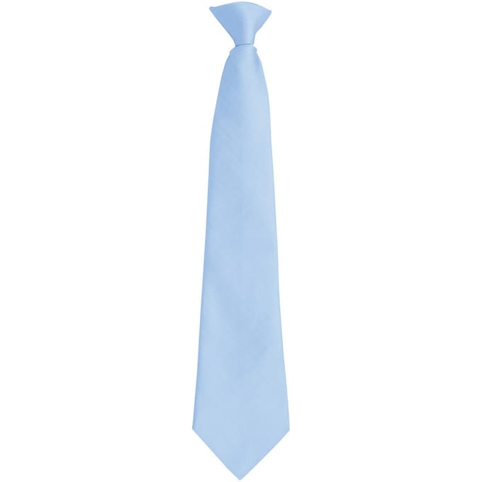 Premier Unisex volwassen kleuren modieuze effen Clip-On stropdas (Middenblauw)