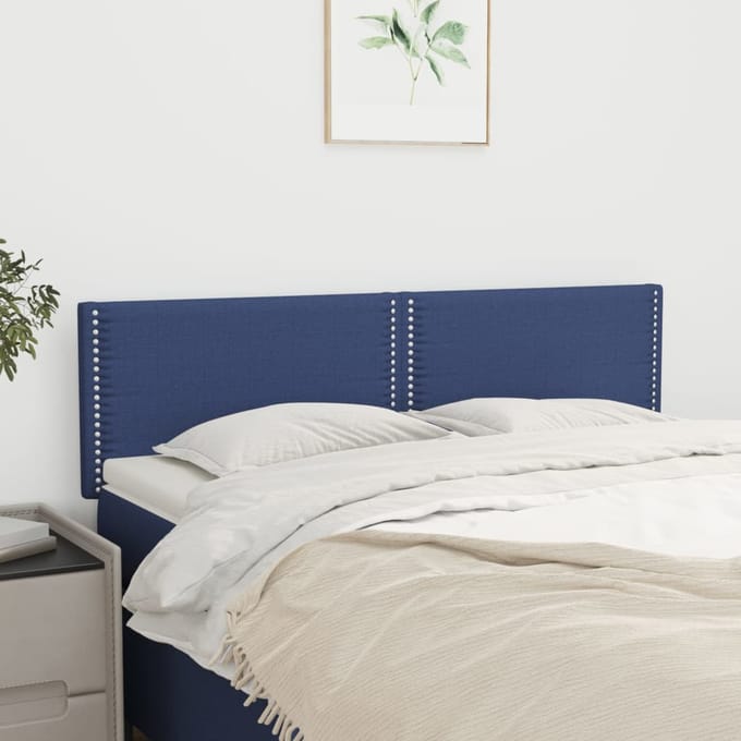 vidaXL - Hoofdborden - 144x5x78/88 - cm - stof - blauw