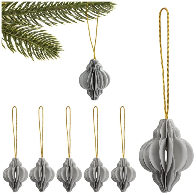 Springos Kersthanger | Opvouwbaar | Grijs | 4 cm | 6 Stuk