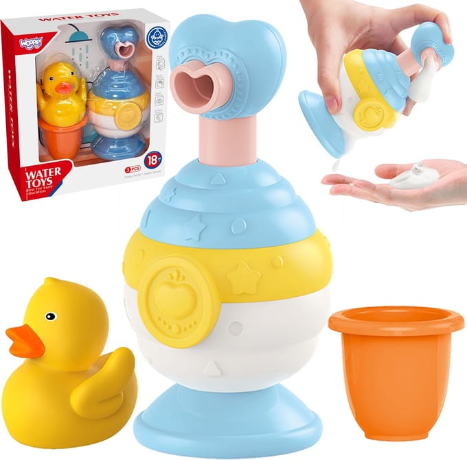 Woopie Babybadspeelgoed Beker + Eend + Zeepdispenserset - UNI
