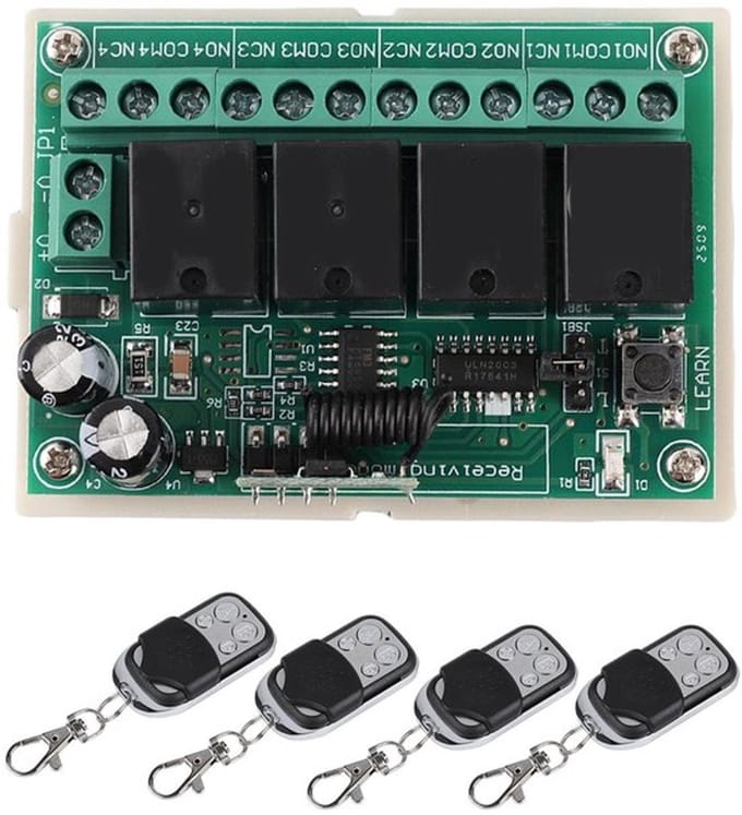Dailygoody - Wireless Remote Control Relay Switch - 4-Weg Draadloze