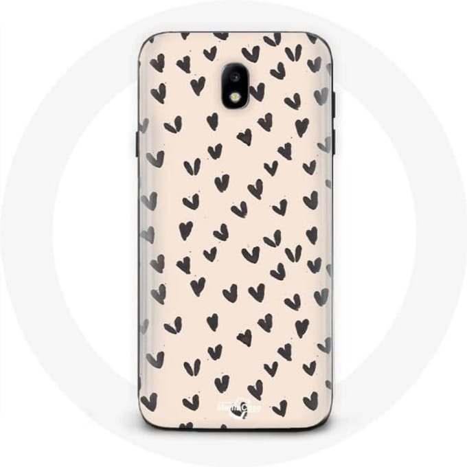 Samsung Galaxy J3 2017 hoesje De abstracte zwarte achtergrond van de hartentextuur