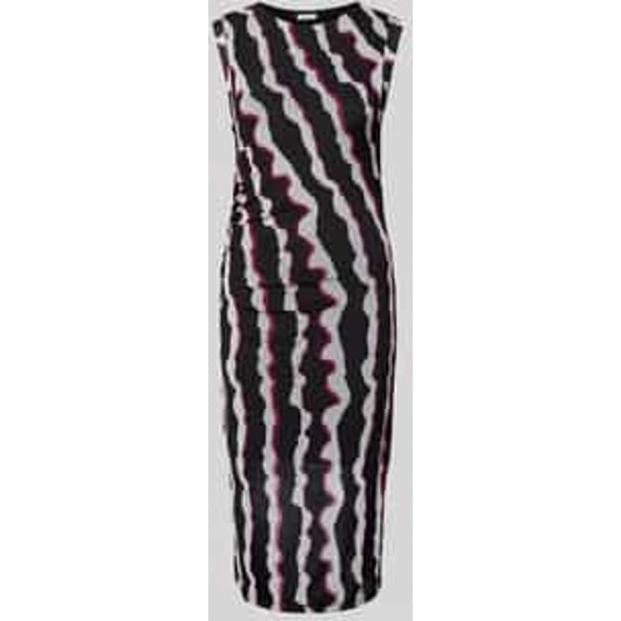 Slim fit midi-jurk met plooien opzij