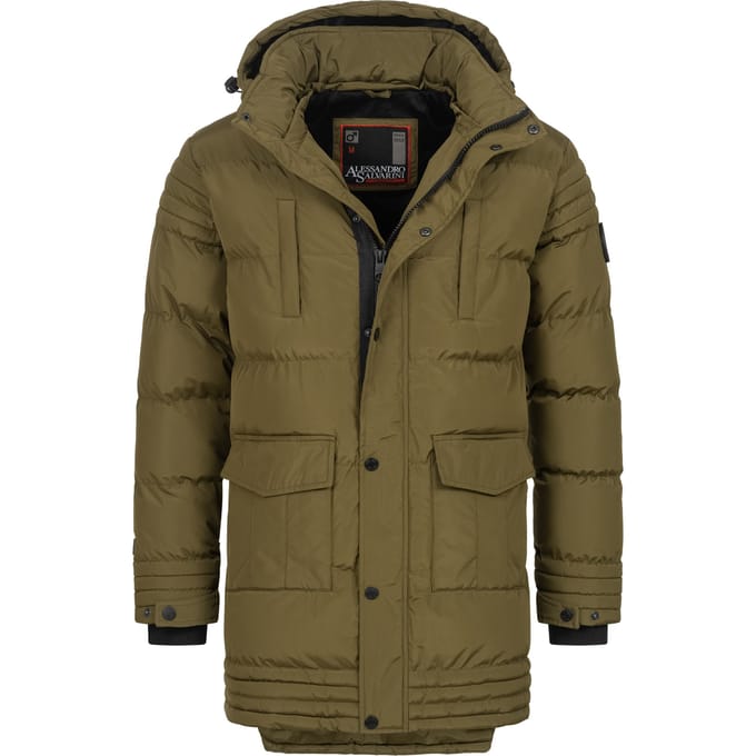 Alessandro Salvarini heren winterjas AS285 met teddyvoering en afneembare capuchon