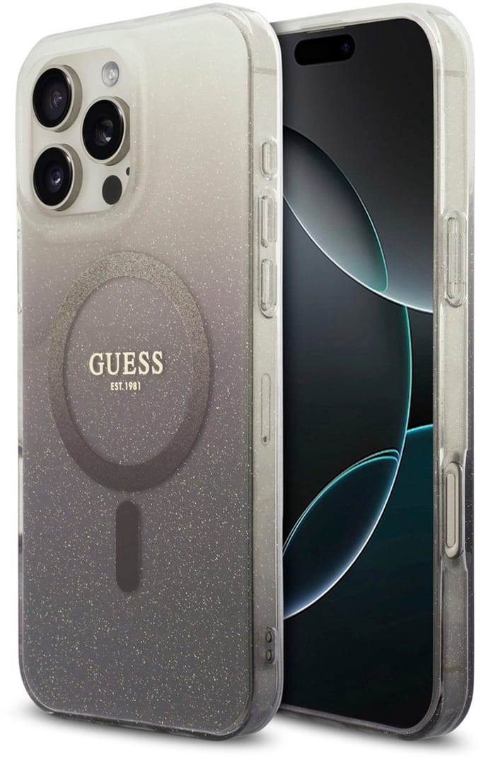 Guess telefoonhoesje voor iPhone 16 Pro Max - schokbestendig - zwart