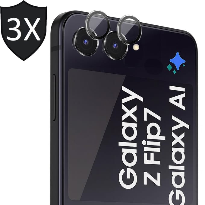Camera Screenprotector geschikt voor Samsung Galaxy Z Flip 7 - 3x Volledig Dekkend Glas Screen Protector