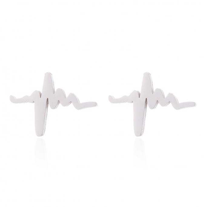 Oorstekers - Hartslag - 1 Centimeter - Stainless steel