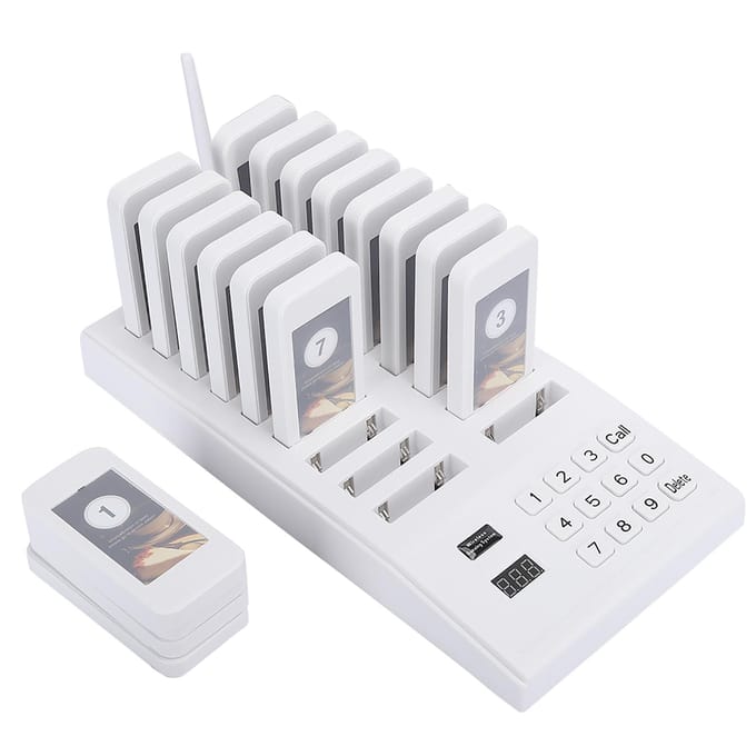 Bip de repas Pager Queue Système d'appel sans fil Récepteur pour restaurant SU‑666B Prise UE 100‑240V UK Plug