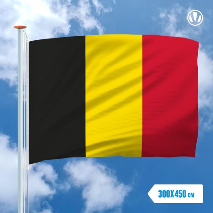 Vlag Belgie 300x450cm
