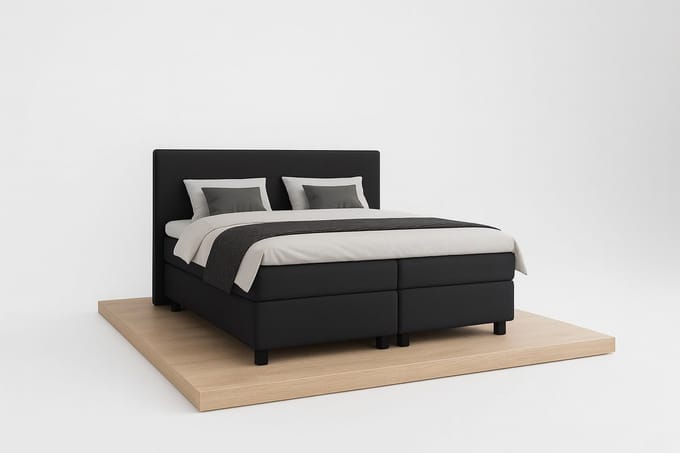 Boxspring DreamLux - 160x220 Compleet - Zwart Glad - BalBedden