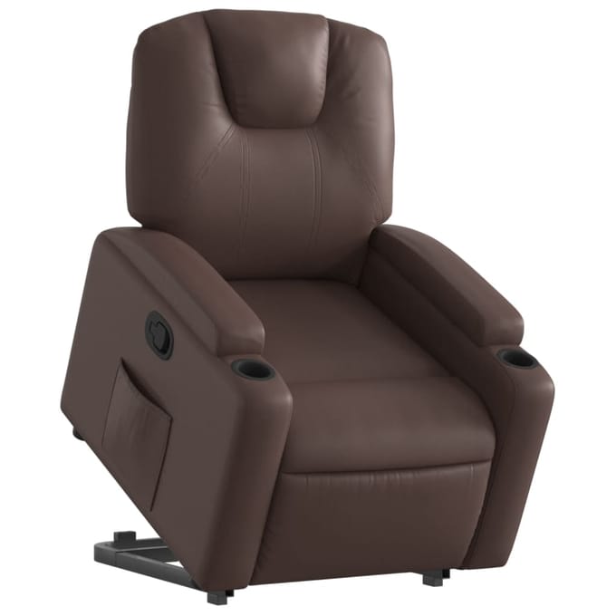vidaXL - Sta-op-fauteuil - verstelbaar - kunstleer - bruin