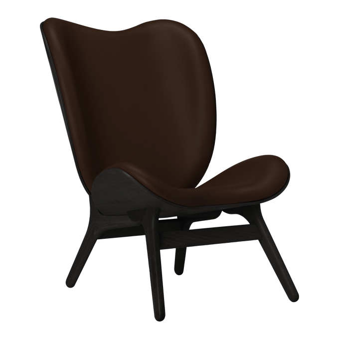 UMAGE A Conversation Piece Highback Fauteuil - eiken zwart - Leder Hope brown