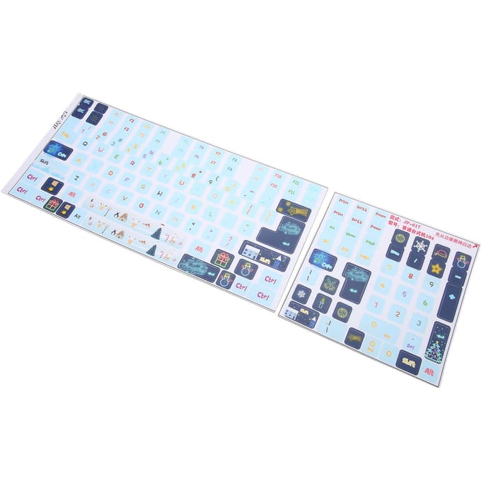 Autocollants de clavier PVC Style Dessin Animé DIY Décoratifs Autocollants de Touches pour Ordinateur de Bureau Général 84 white