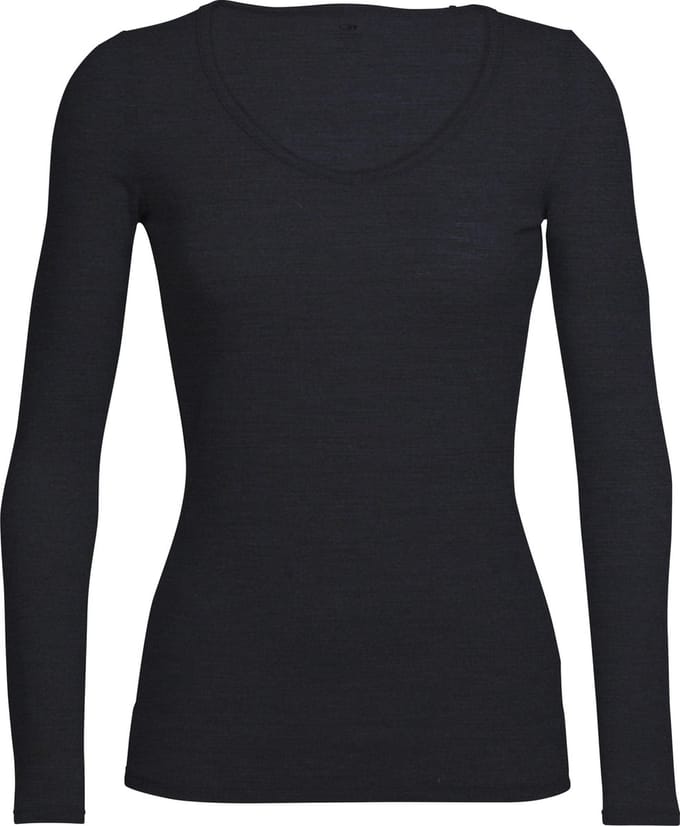 Icebreaker Siren LS Sweetheart Dames Thermoshirt - Black - M