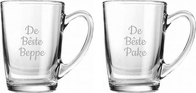 Gegraveerde Theeglas 32cl De Bêste Pake-De Bêste Beppe