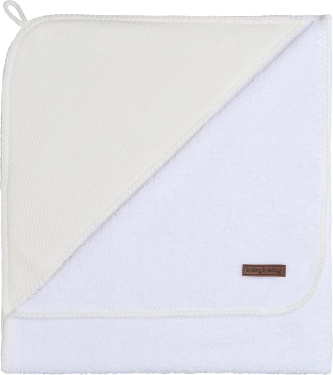 Baby's Only Baby badcape - Omslagdoek - Handdoek met capuchon Classic - Wolwit - 75x85 cm - Badstof