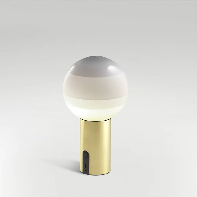 MARSET Accu-tafellamp Dipping Light, dimbaar wit/messing