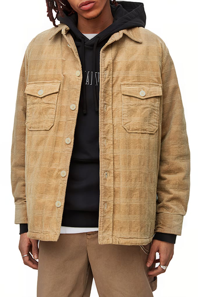AllSaints Ashi Jacket Rye Brown Größe: S | Leichte Jacken Outlet | Herren | Braun