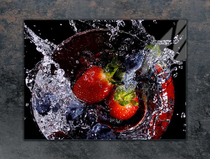 TMK ArtDeko - Snijplank - Glas - 70x52 cm - Truskawki