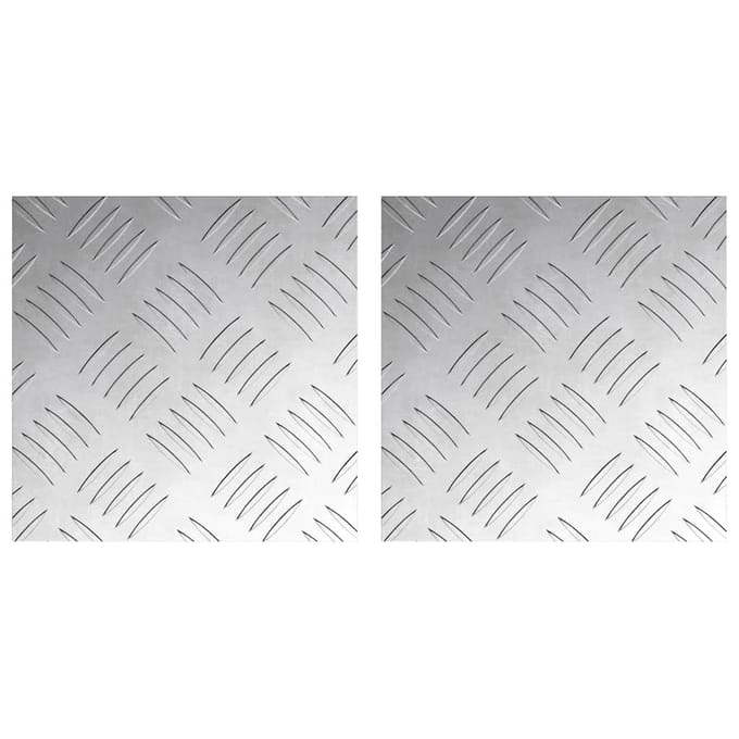 vidaXL - Trapmatten - 2 - st - 20 - x - 20 - cm - Zilver - Aluminium - Vierkant